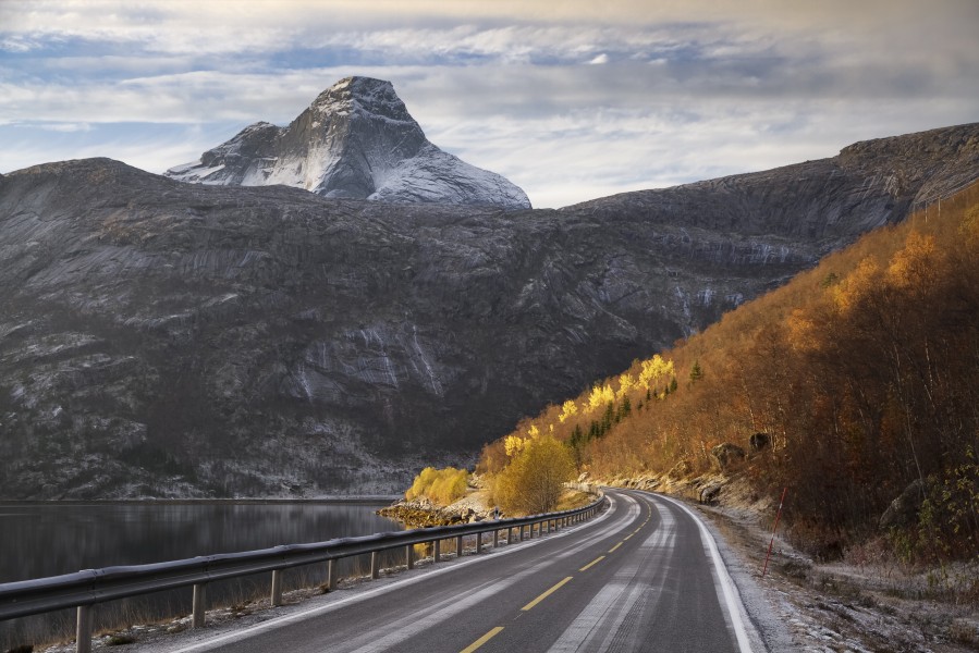 Road heading towards Stetind in Nordland, Norway, 2012 October