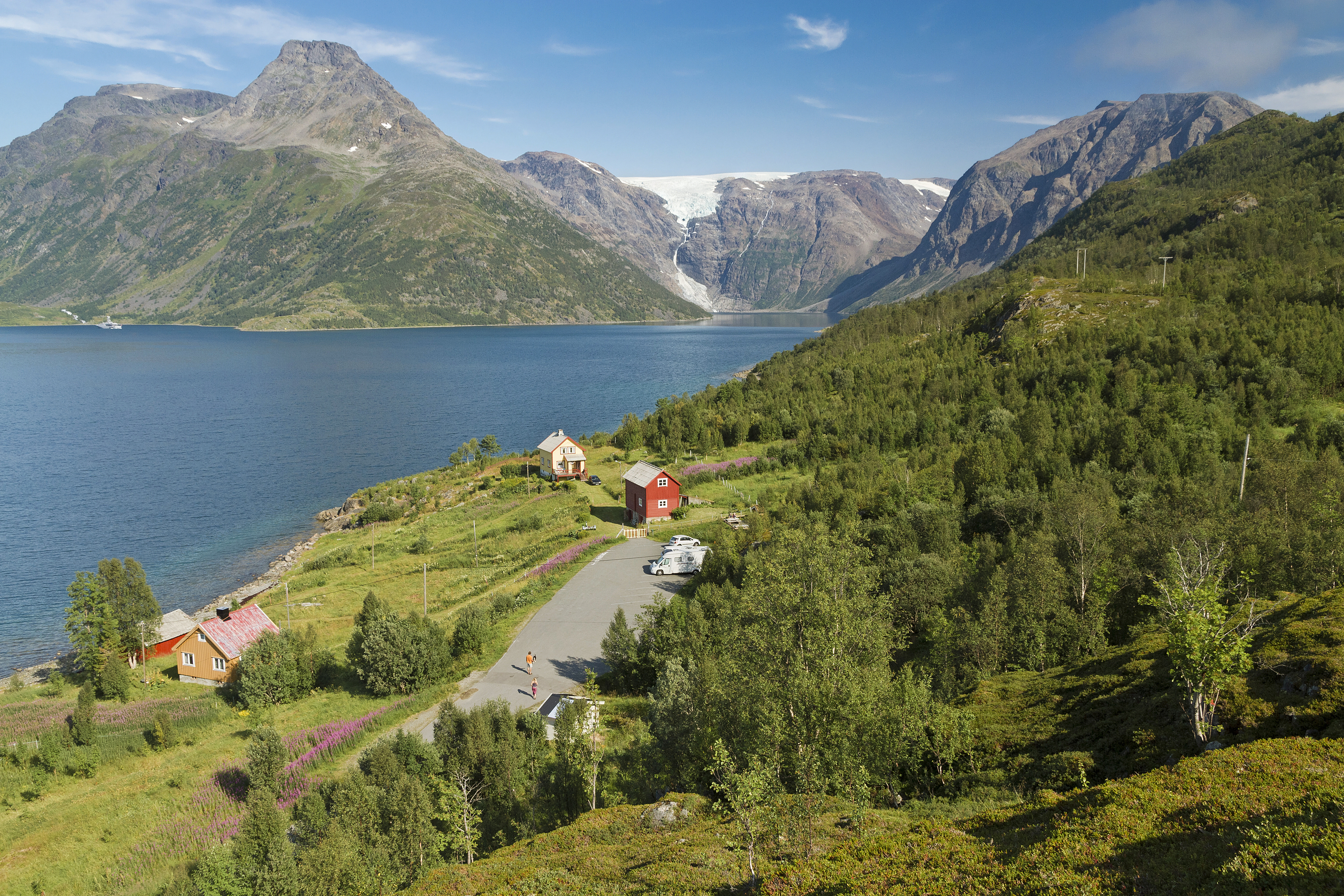 Saltnes and Isfjordjøkelen by Isfjorden, Troms, Norway in 2014 August - 02