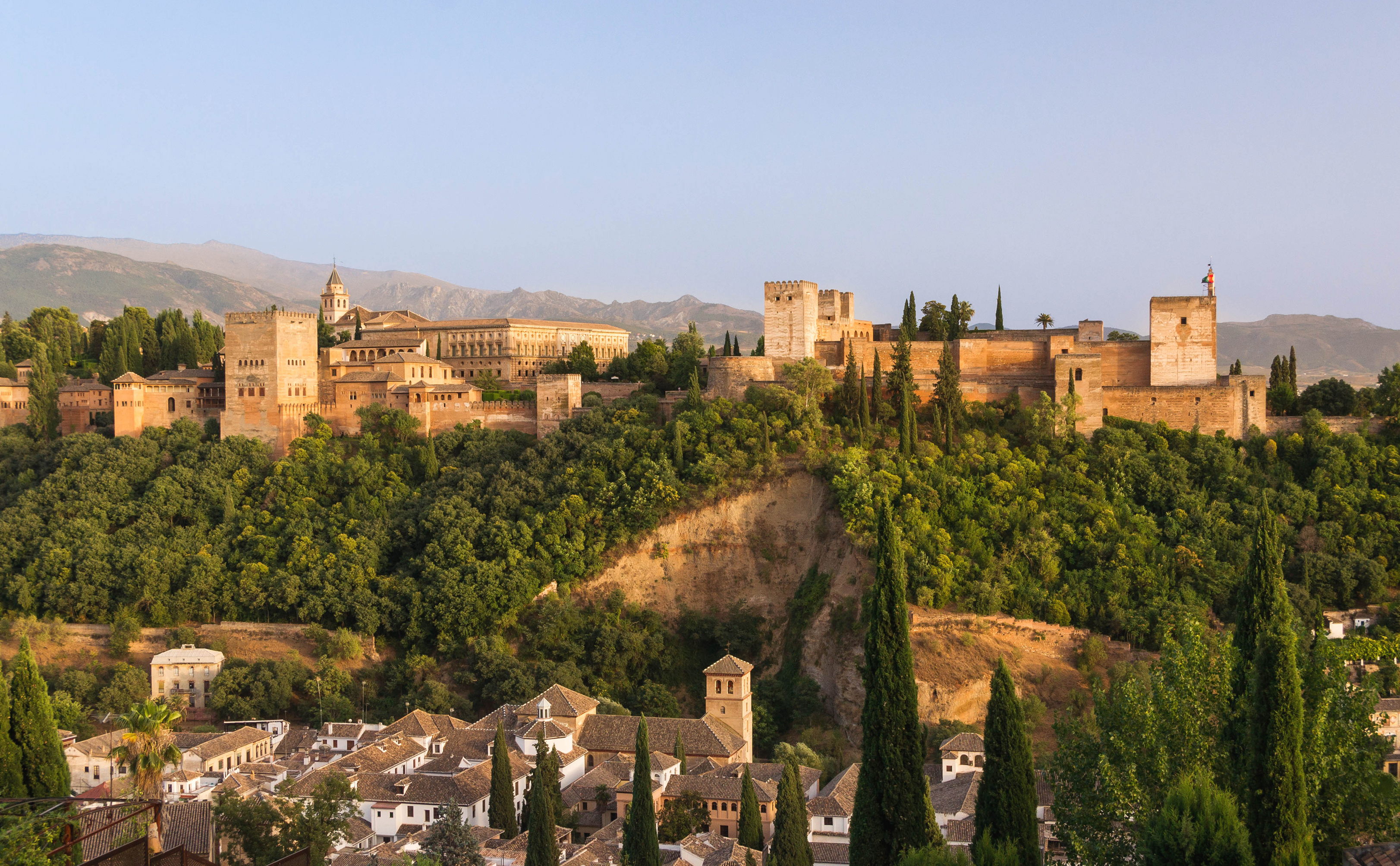 Alhambra hill over Granada Spain