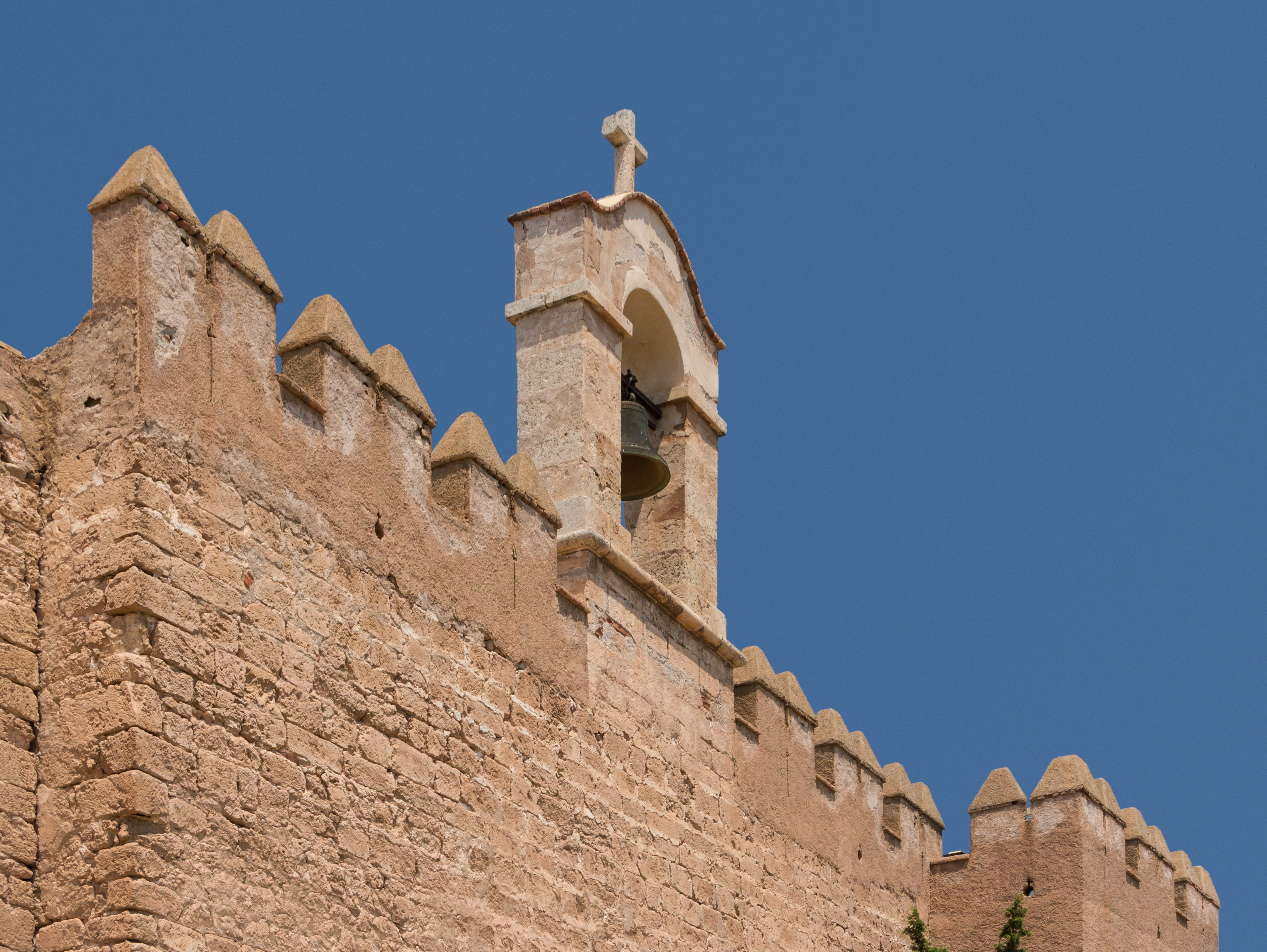 Bell gable and wall, Alcazaba, Almeria, Spain