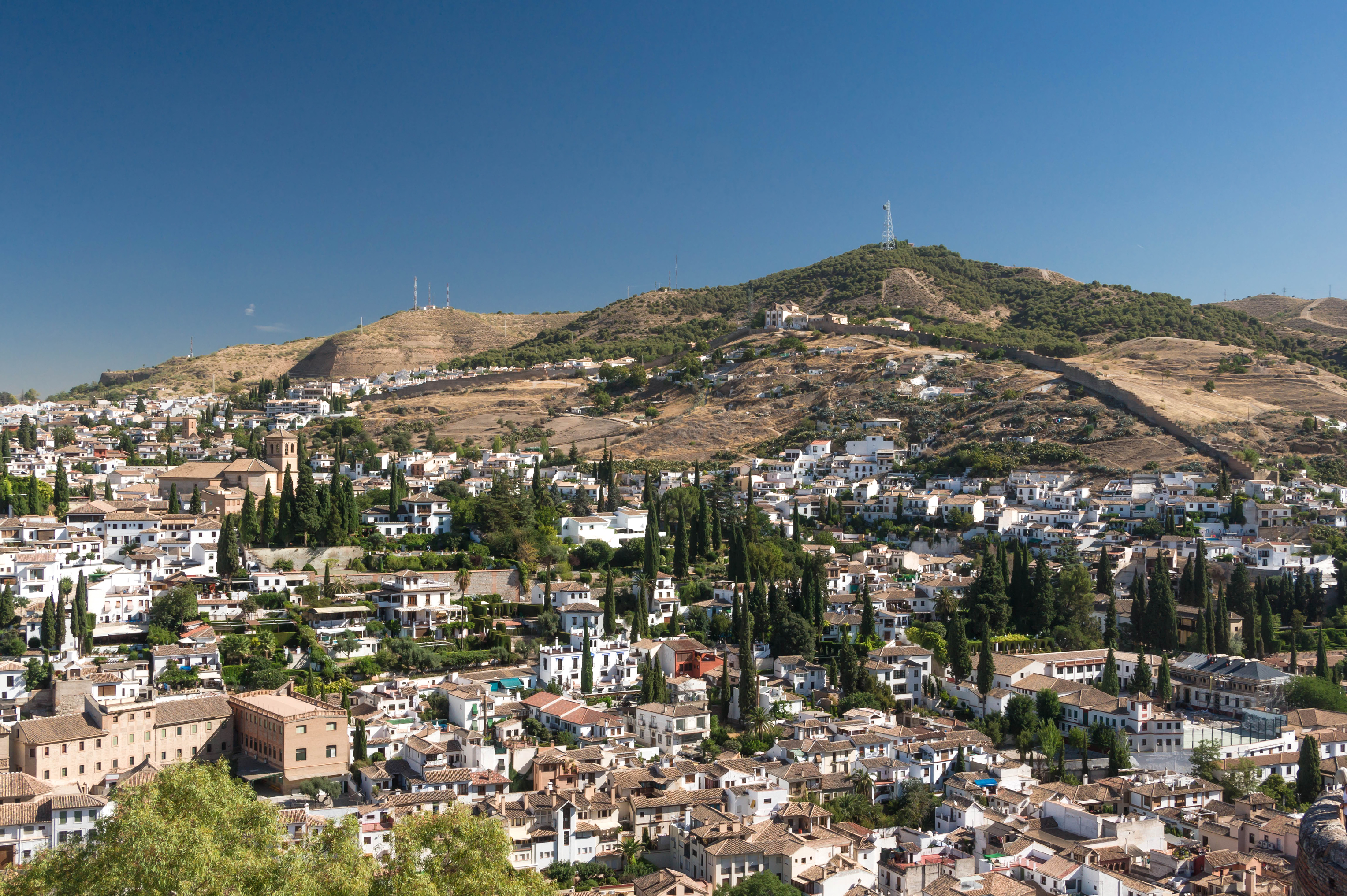 Grenade Sacromonte remparts depuis Alhambra Espagne
