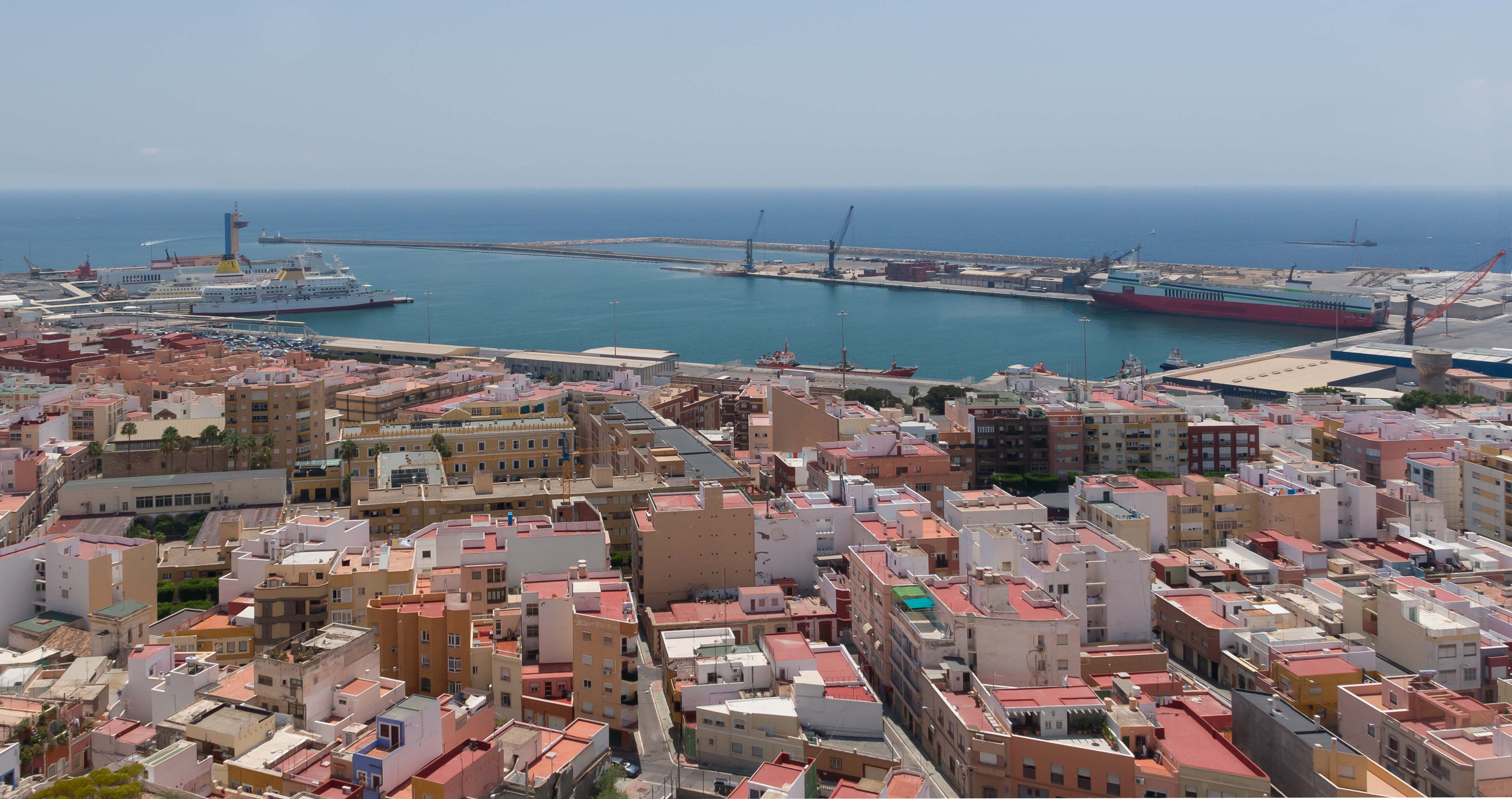 Port, from Alcazaba, Almeria, Spain