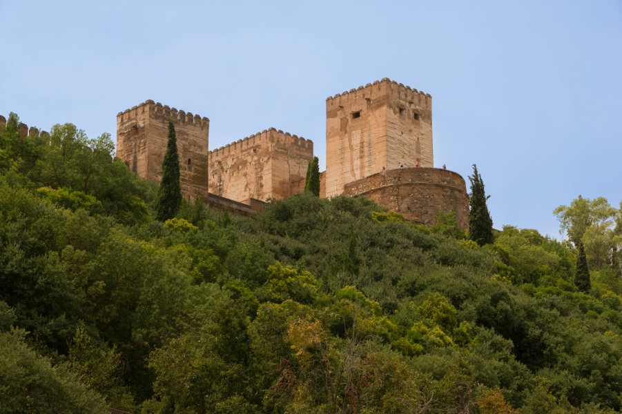 Alcazaba Alhambra from below Granada Spain