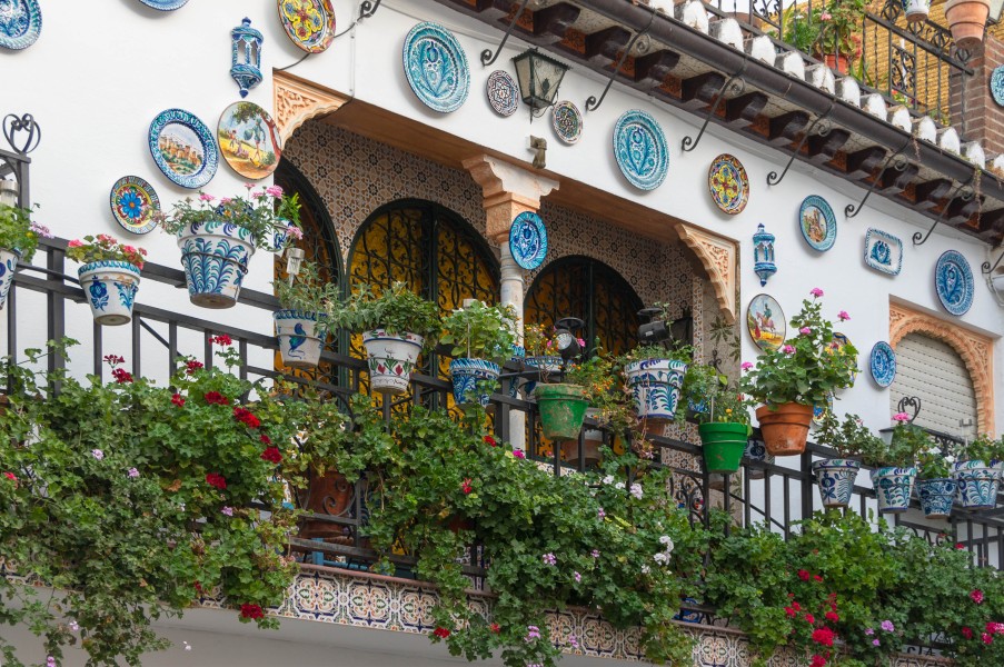 Façade décorée maison Grenade Espagne