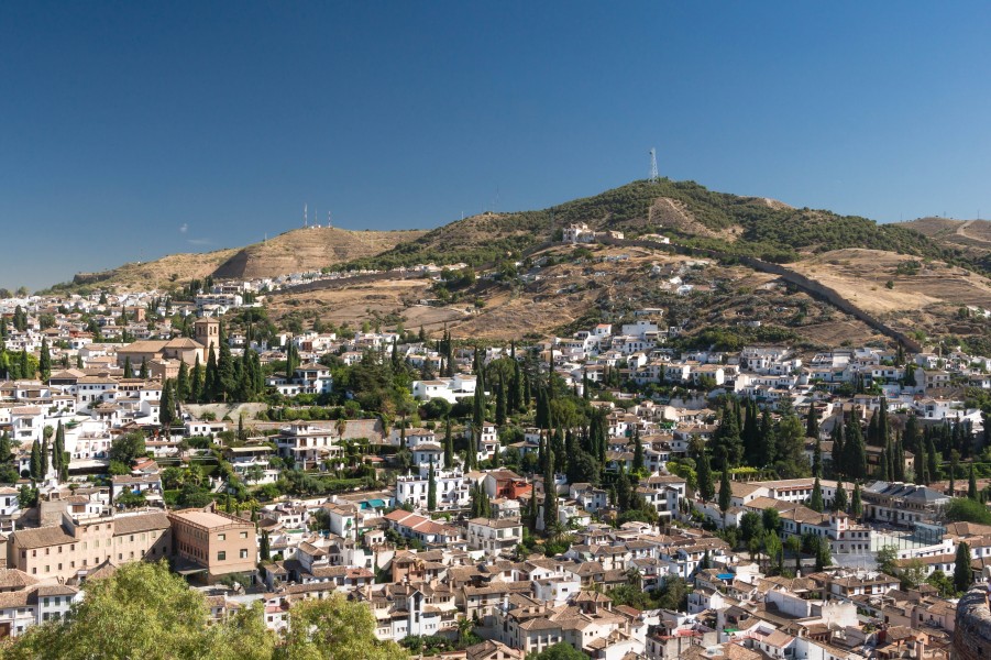 Grenade Sacromonte remparts depuis Alhambra Espagne