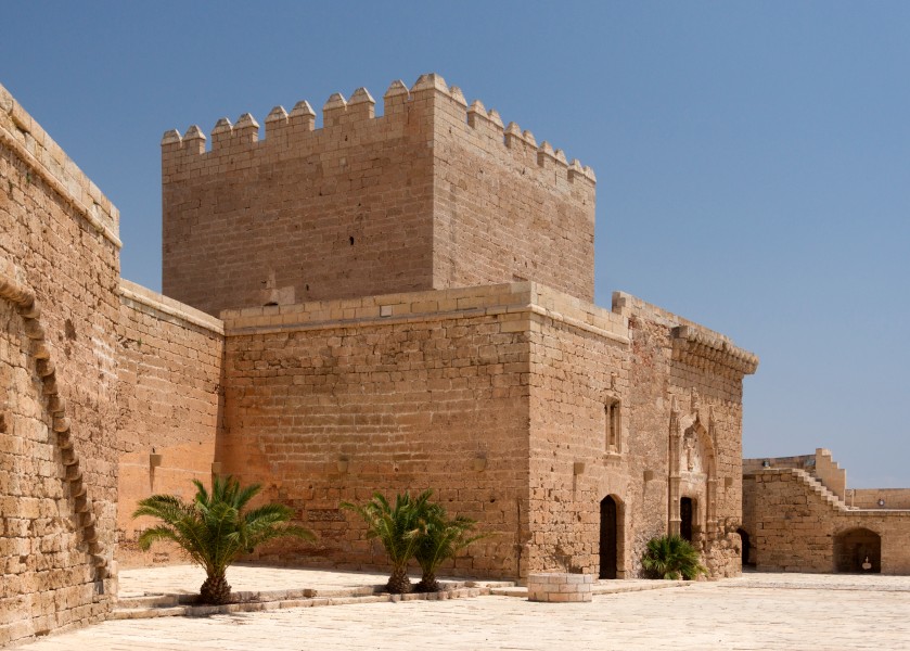 Homage Tower from courtyard, Alcazaba, Almeria, Spain