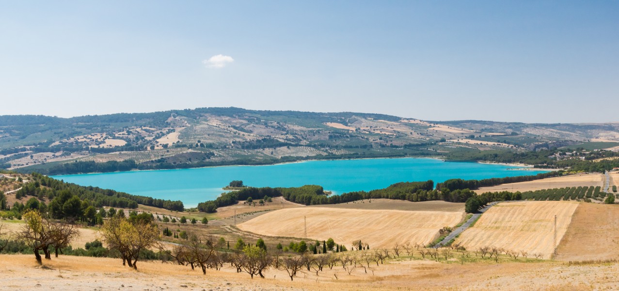 Overview embalse de los Bermejales, Andalusia, Spain