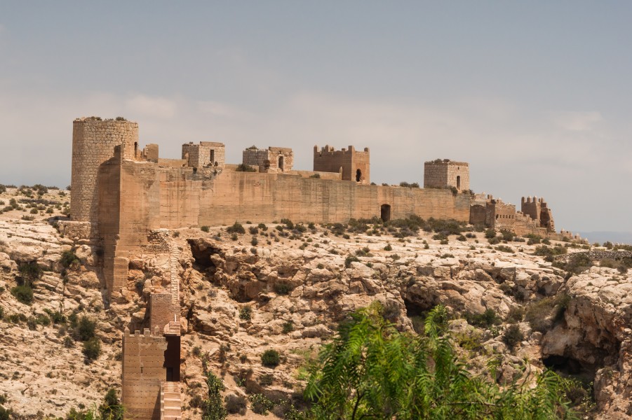 Part of the city walls, from Alcazaba, Almeria, Spain