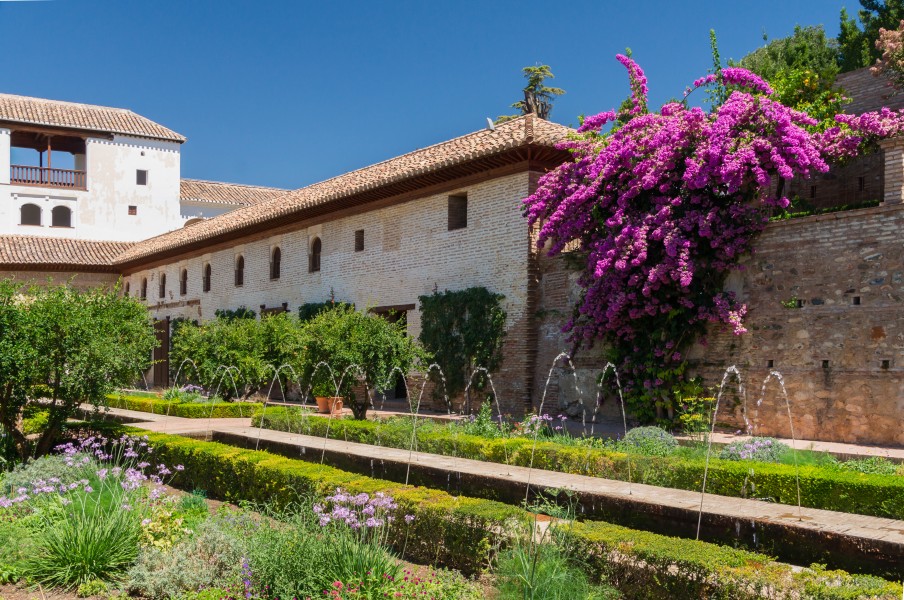 Patio de la acequia in Generalife, Granada, Spain