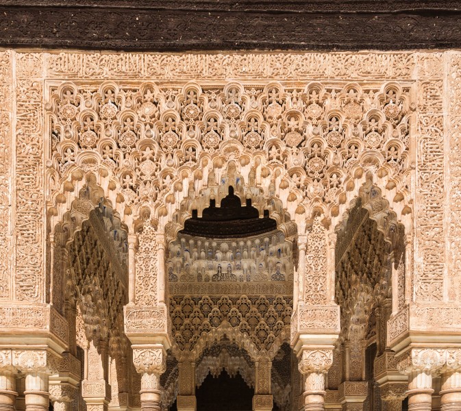 Patio de los Leones, detail of pavilion, Alhambra, Granada, Andalusia, Spain