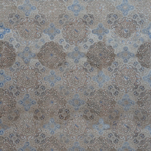 Polychrom stuccos, Patio de los Leones, Alhambra, Granada, Spain