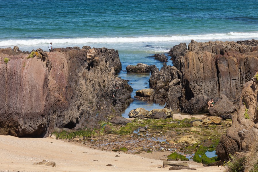 Praia das Furnas con marea baixa. Porto do Son. Galiza 002