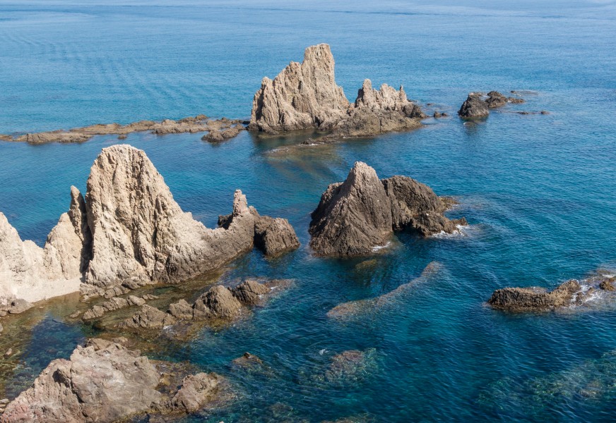 Rocks in the sea, Cabo de Gata, Andalusia, Spain