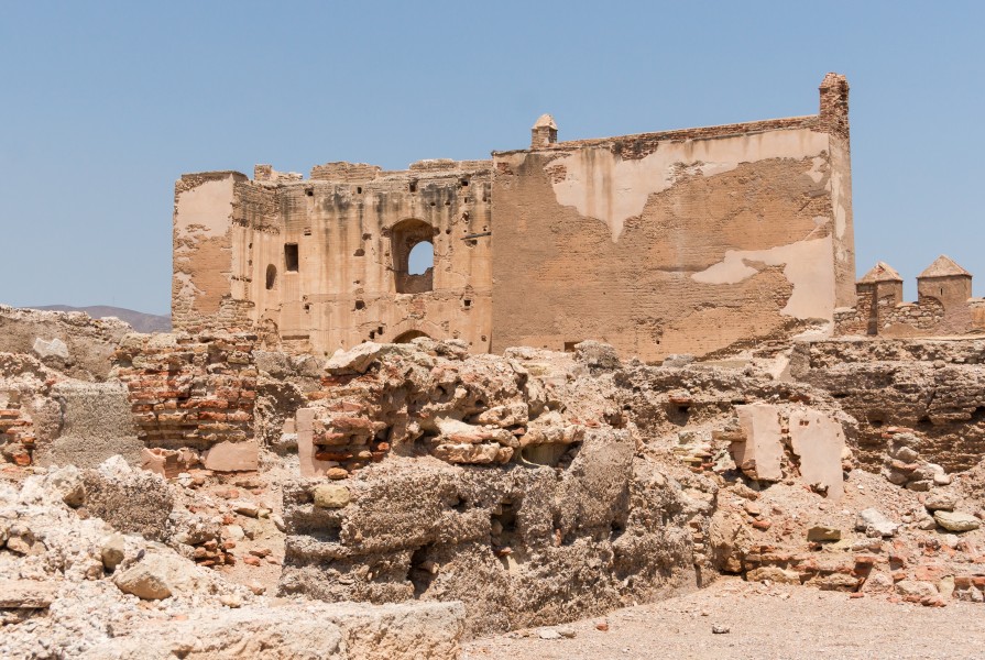 Ruined wall, Alcazaba, Almeria, Spain