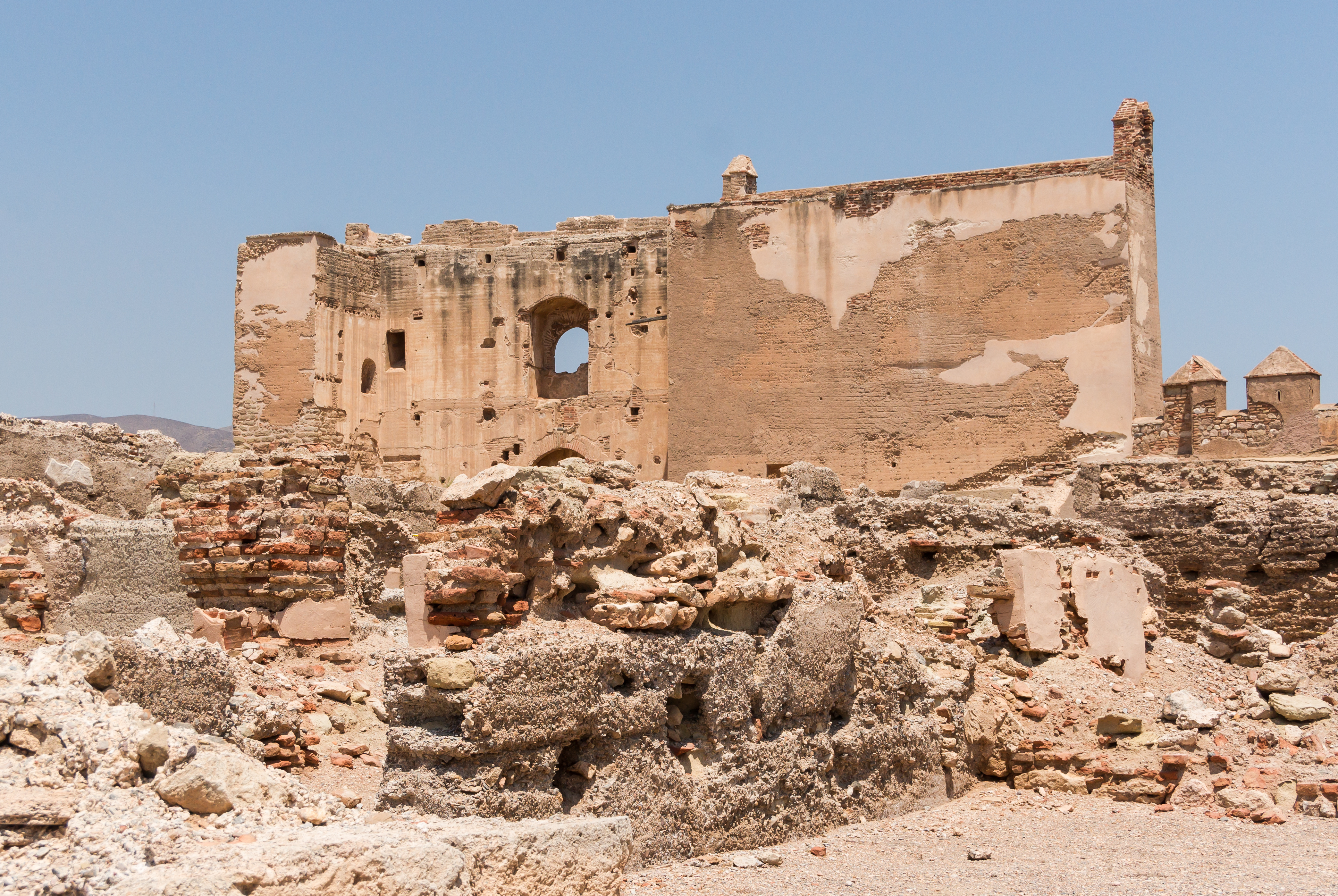 Ruined wall, Alcazaba, Almeria, Spain