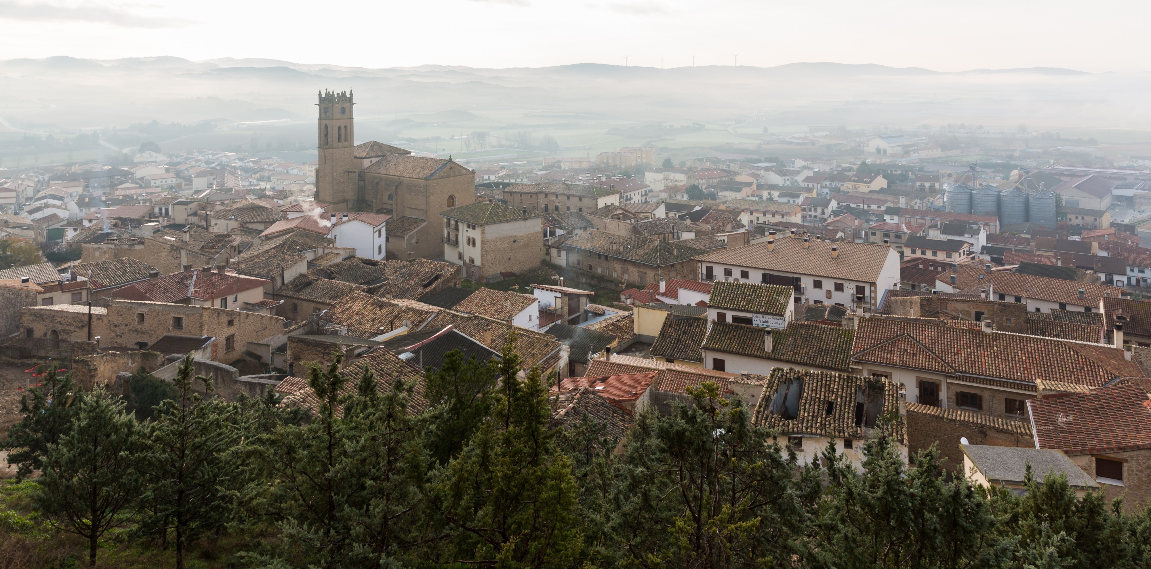 Vista de Artajona, Navarra, España, 2015-01-06, DD 06