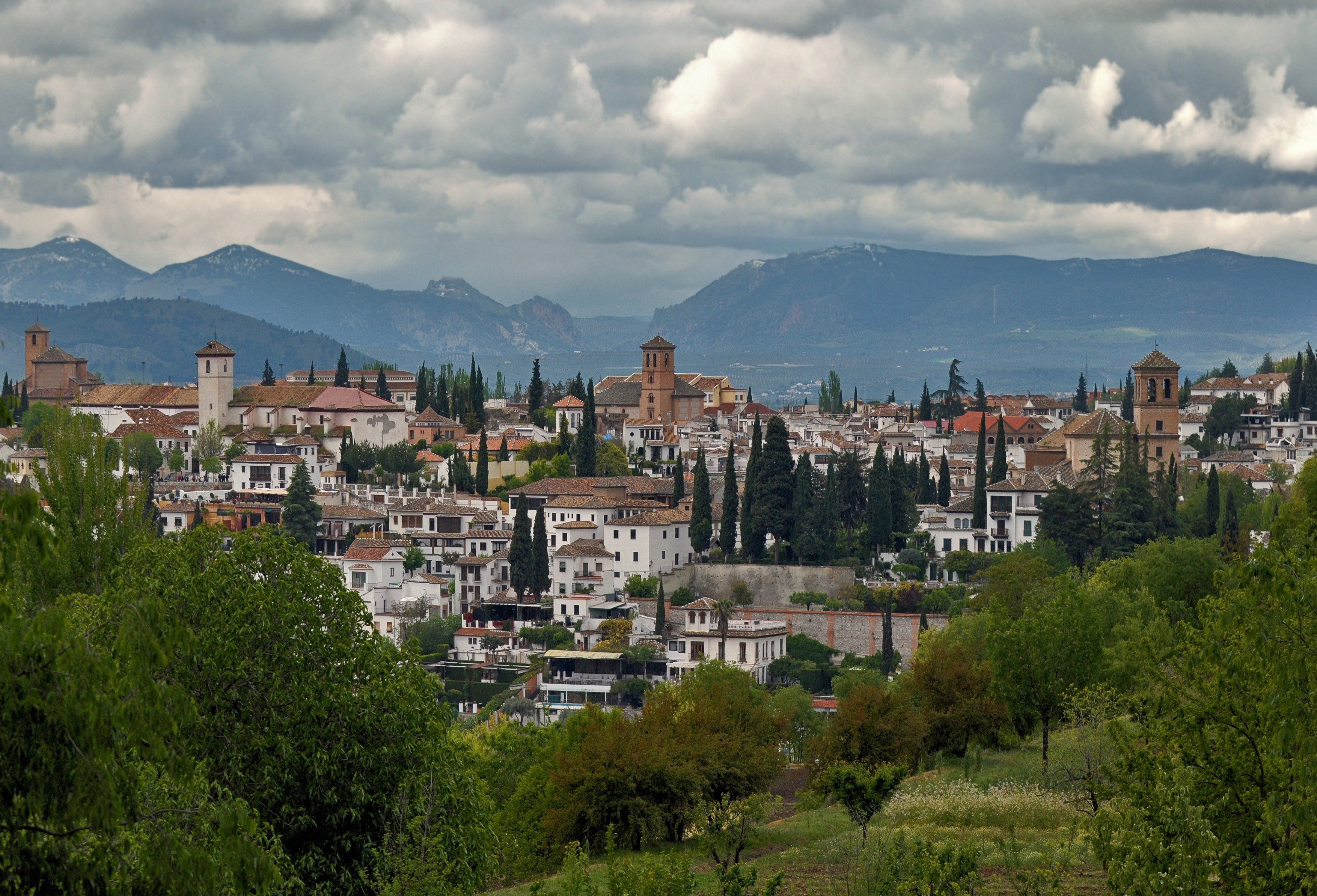View of Albaicín from Alhambra. Granada, Spain
