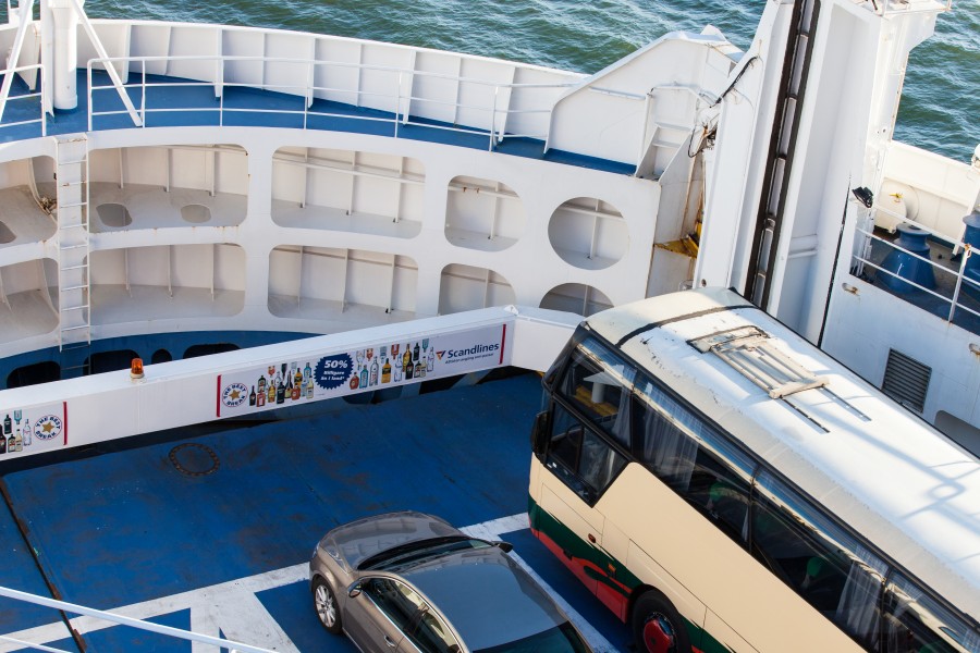 a Scandlines ferry departing Helsingborg city, Sweden, June 2014, picture 10