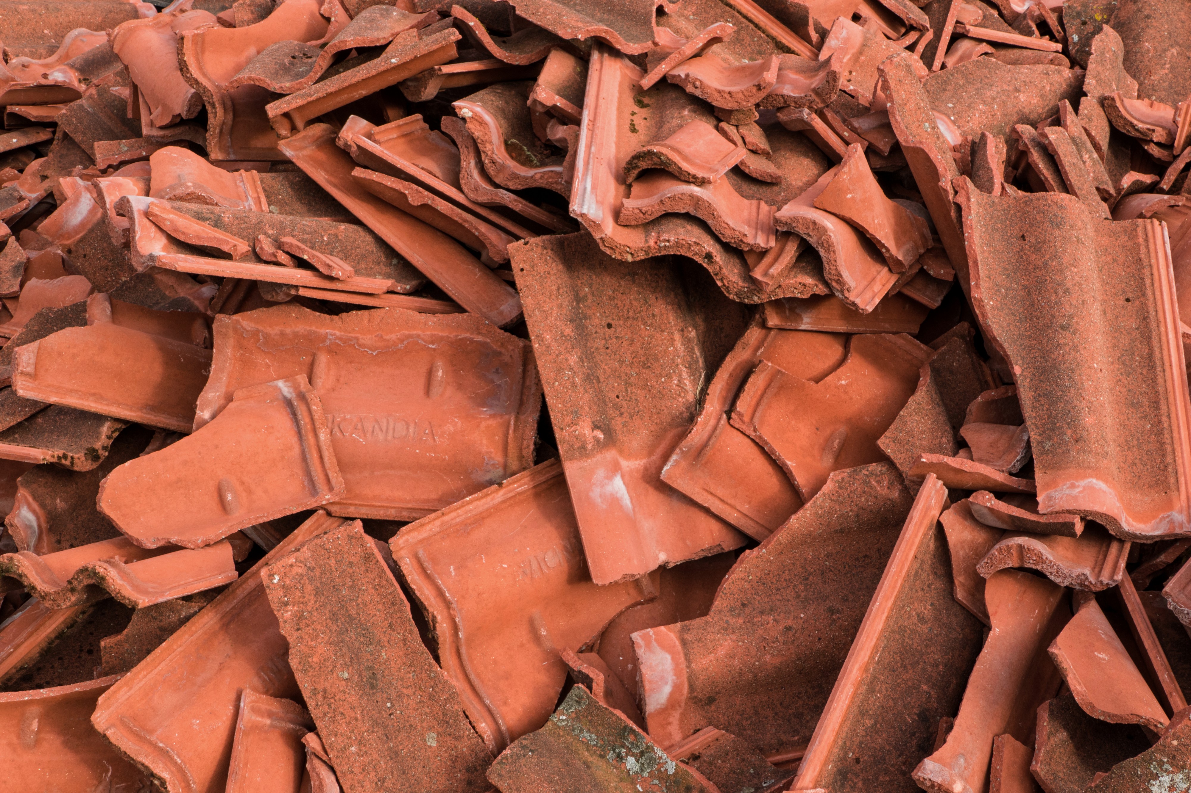 Broken red roof tiles 3