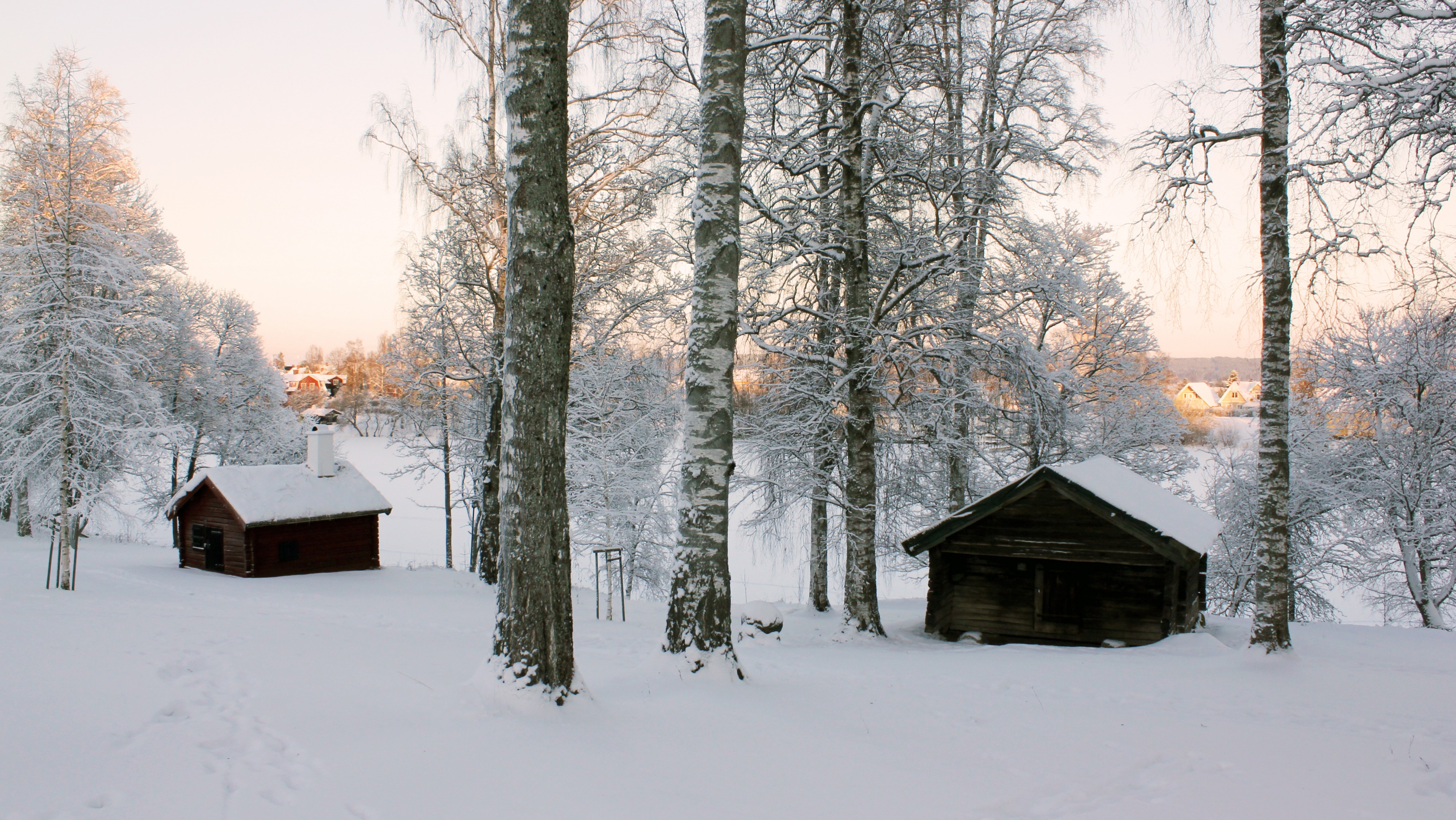 Smedjan och bastun Hedemora gammelgård vinter