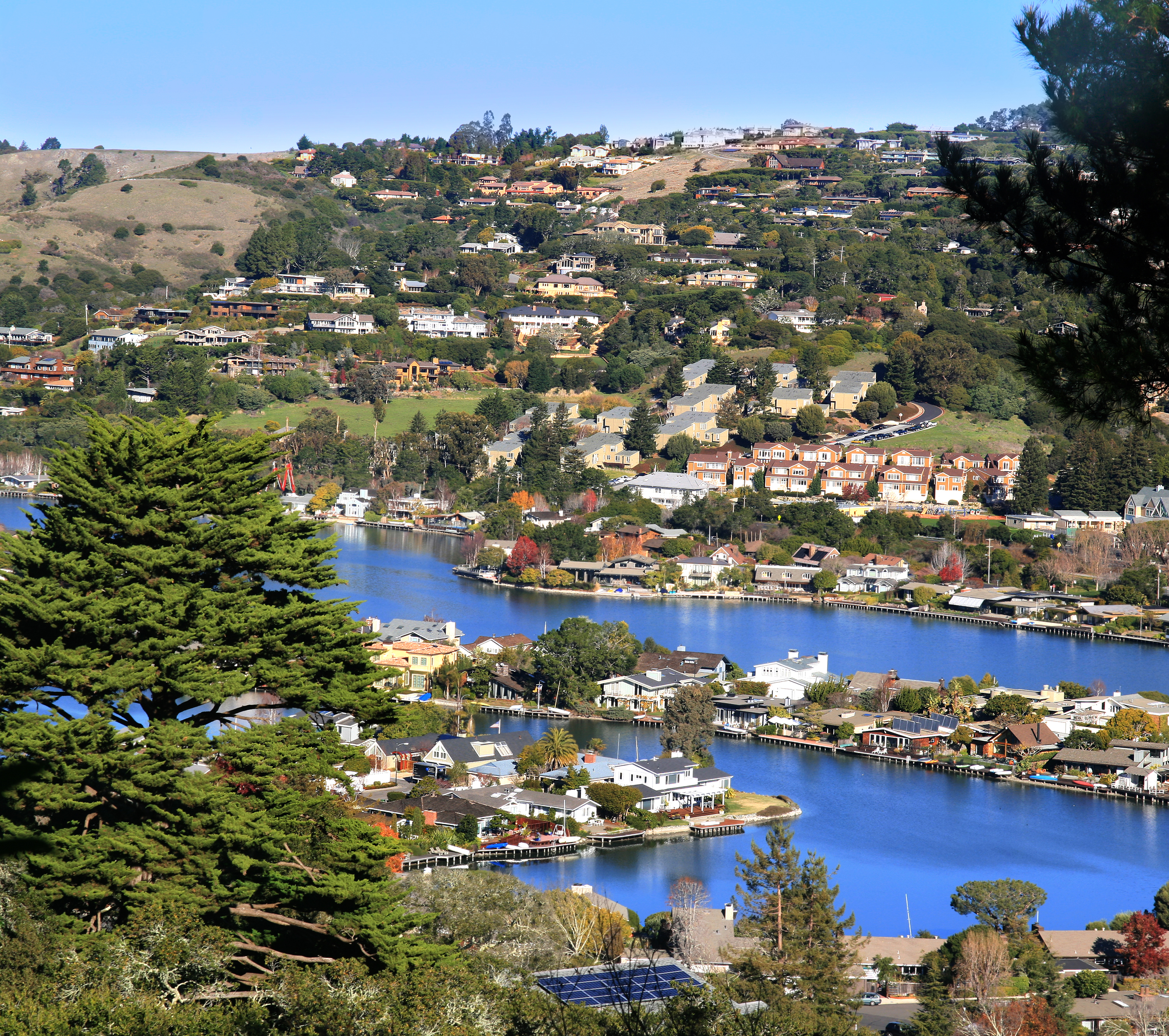 Belvedere Island in Marin County California from Tiburon