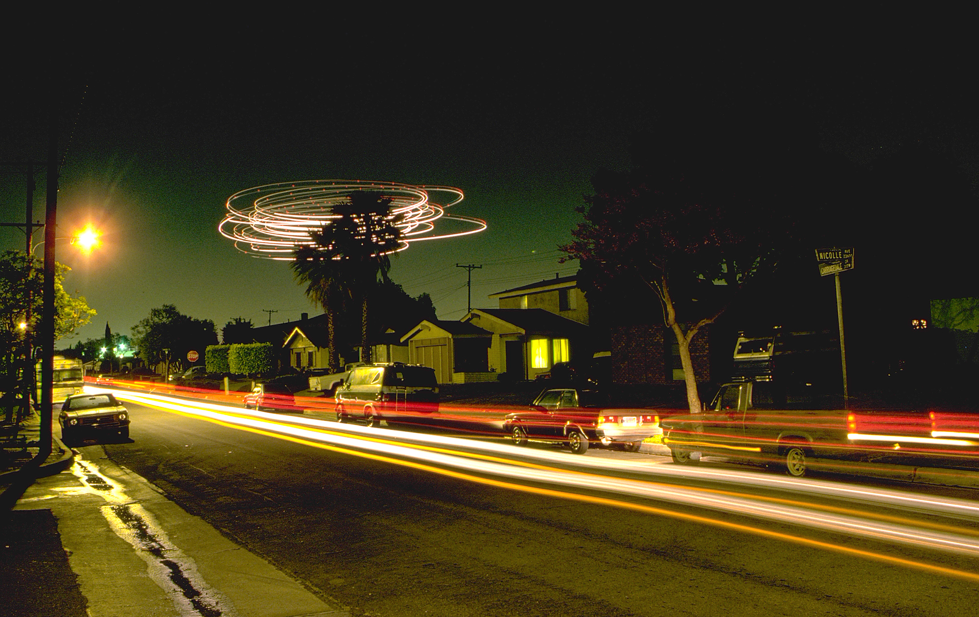 LASO Helicopter Circling Above Carson, California