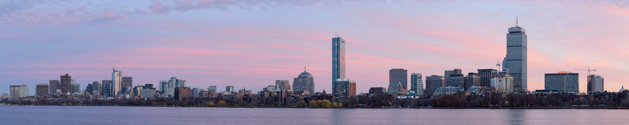 Boston skyline from Cambridge November 2015 panorama 1