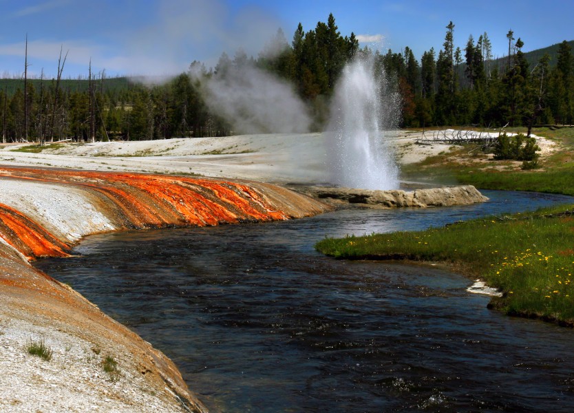 Firehole river at Upper Geyser Basin-2008-june