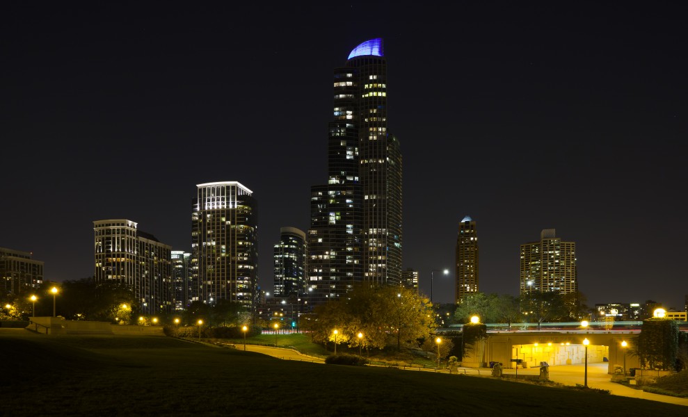 Skyline de Chicago desde el Aquario, Chicago, Illinois, Estados Unidos, 2012-10-20, DD 01