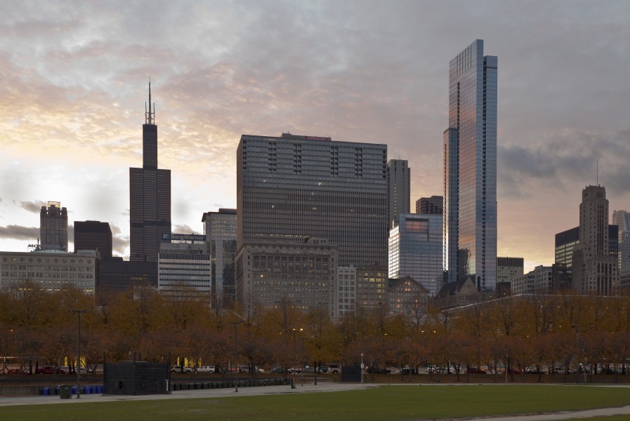Skyline de Chicago desde el centro, Illinois, Estados Unidos, 2012-10-20, DD 07