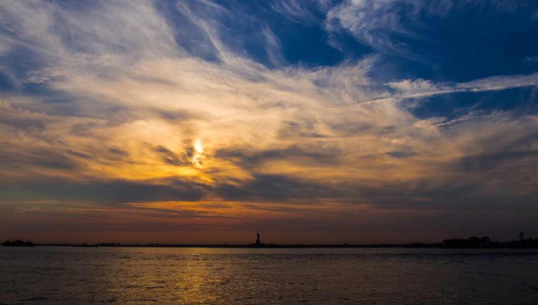 Statue of Liberty and Upper New York Bay from Valentino Pier 8