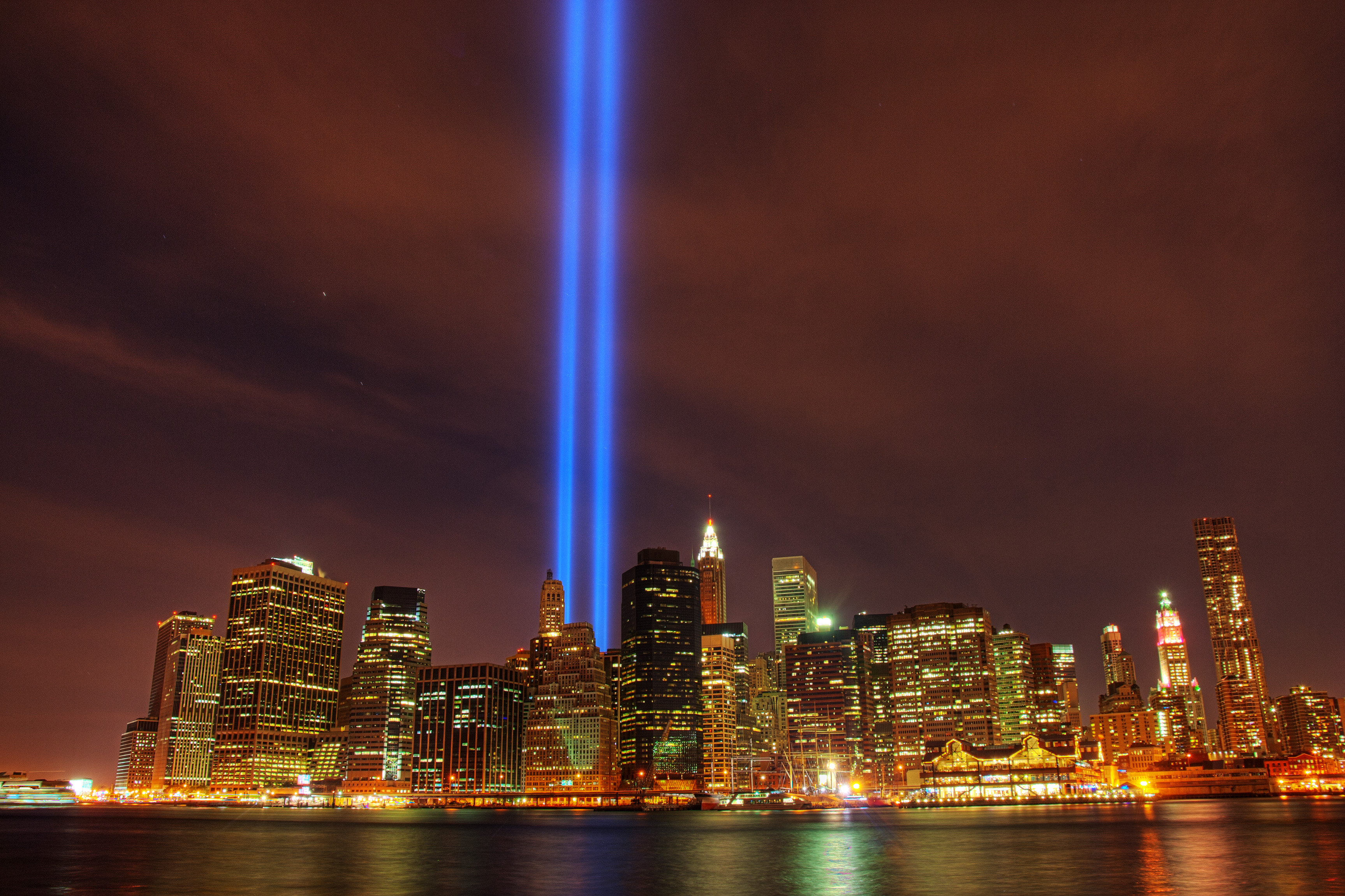 Tribute in Light memorial on September 11, 2010