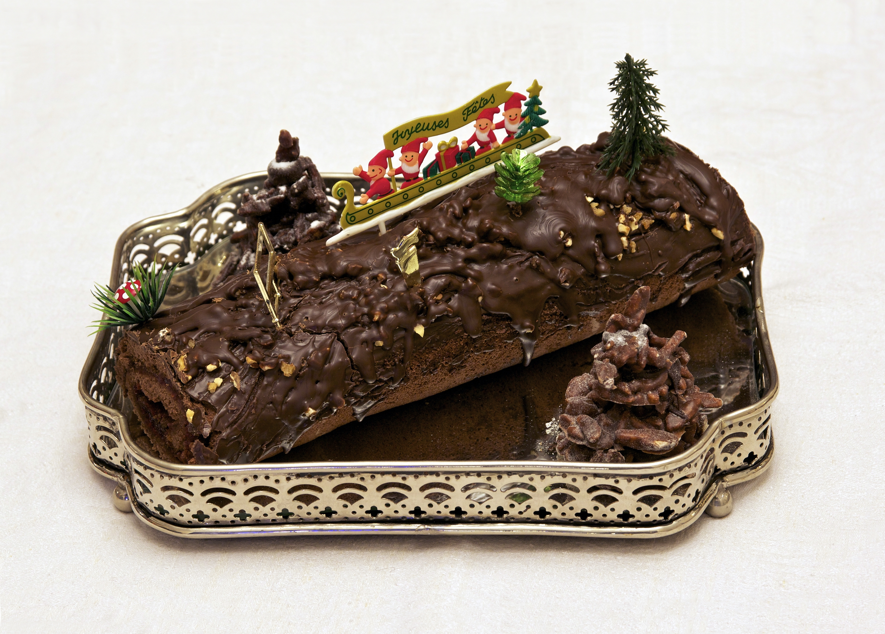 Bûche de Noël chocolat framboise maison