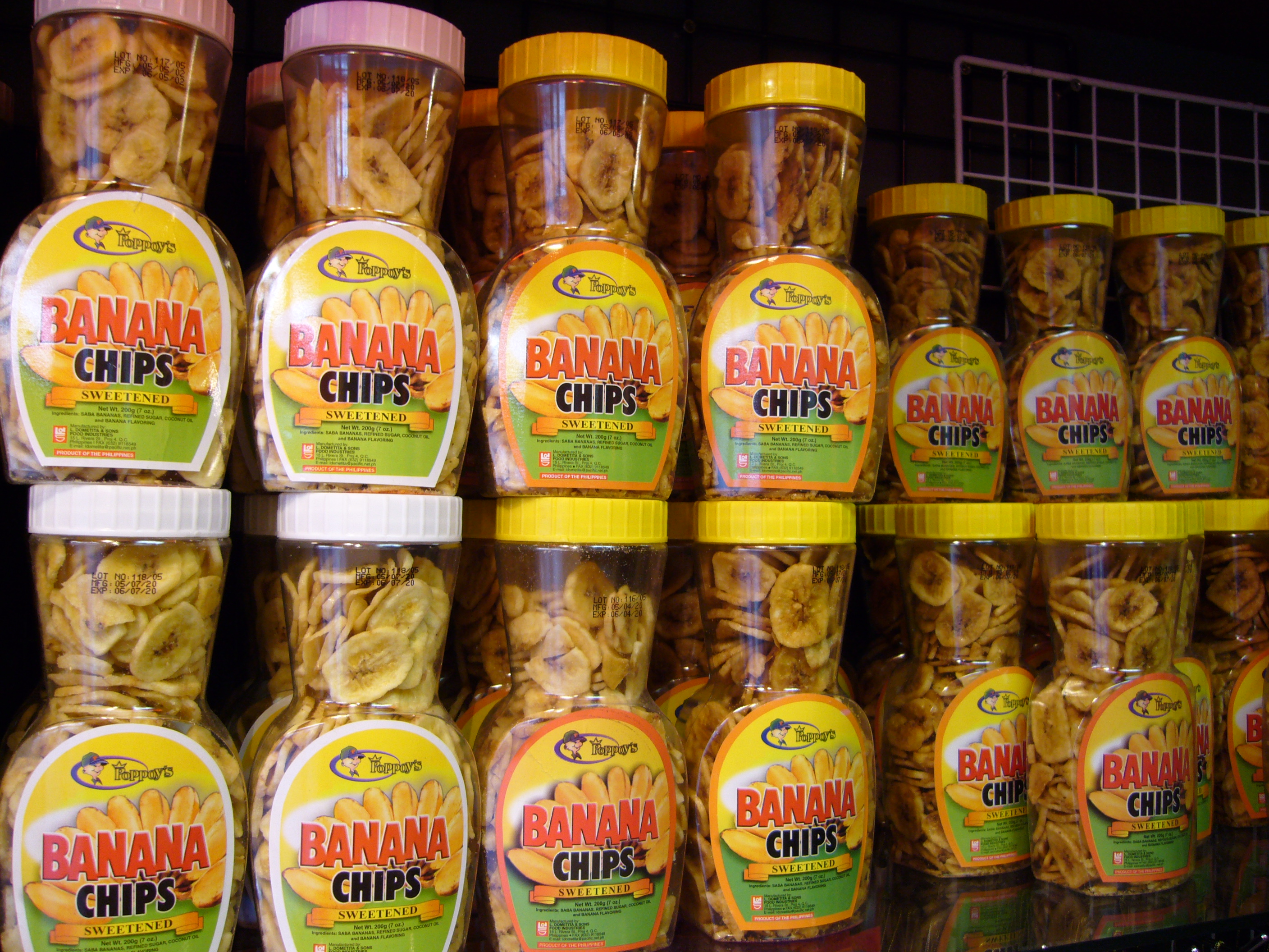 Banana chips packets