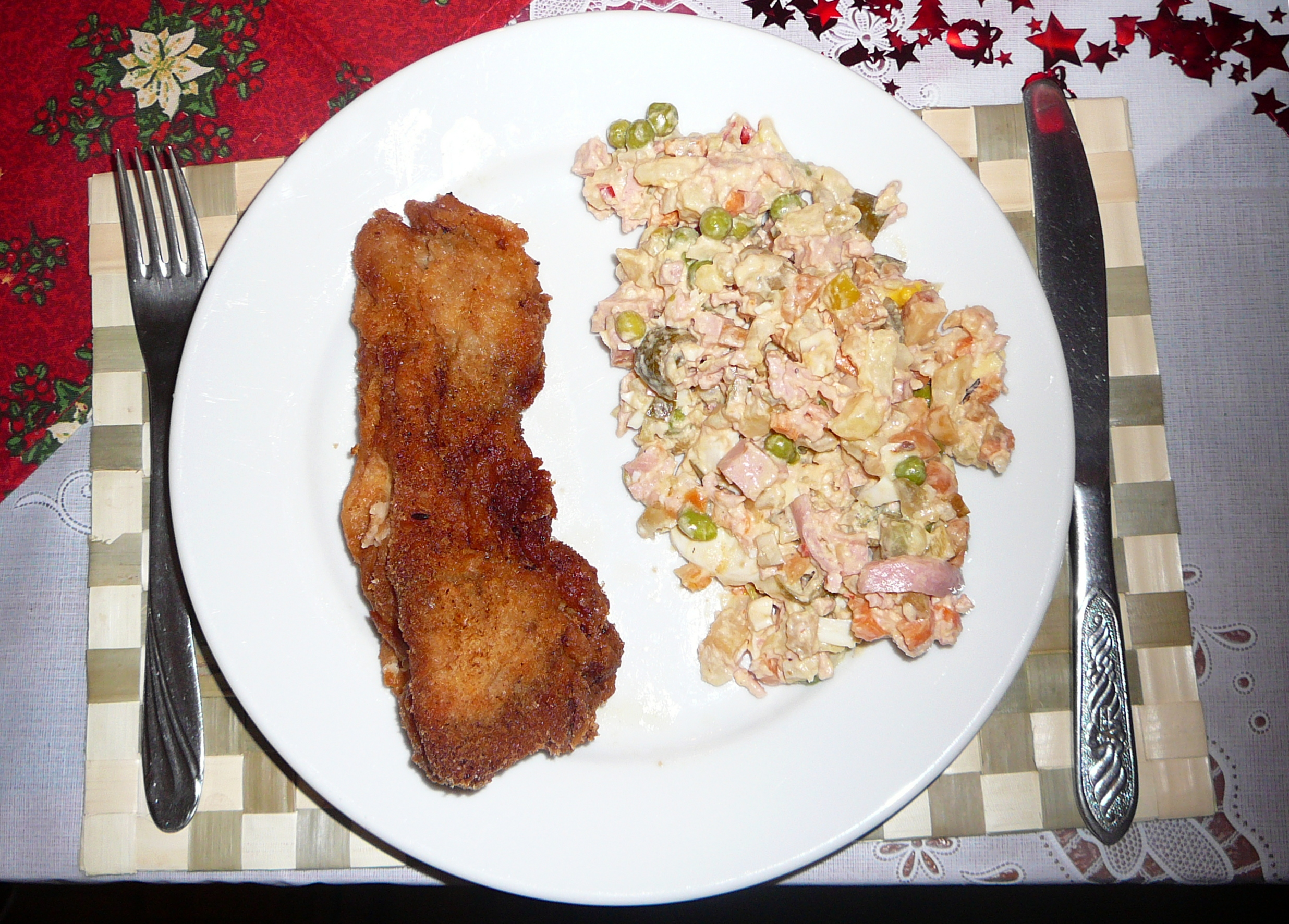 Christmas carp with potato salad