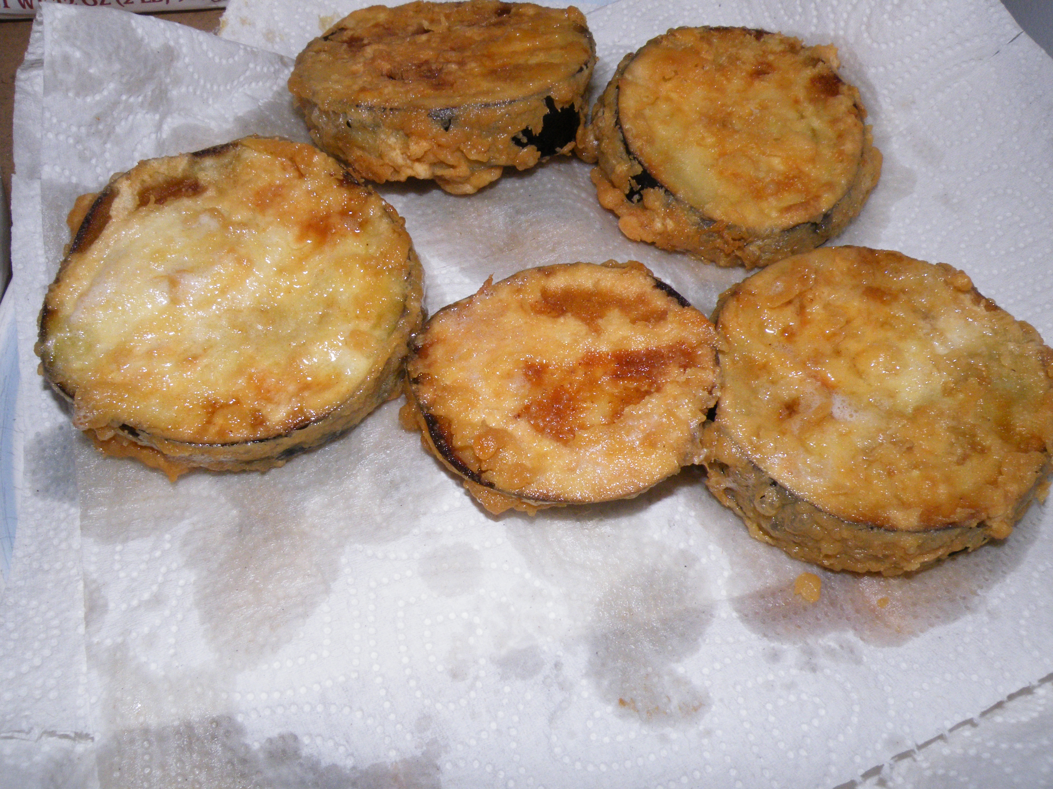 Fried sliced eggplant
