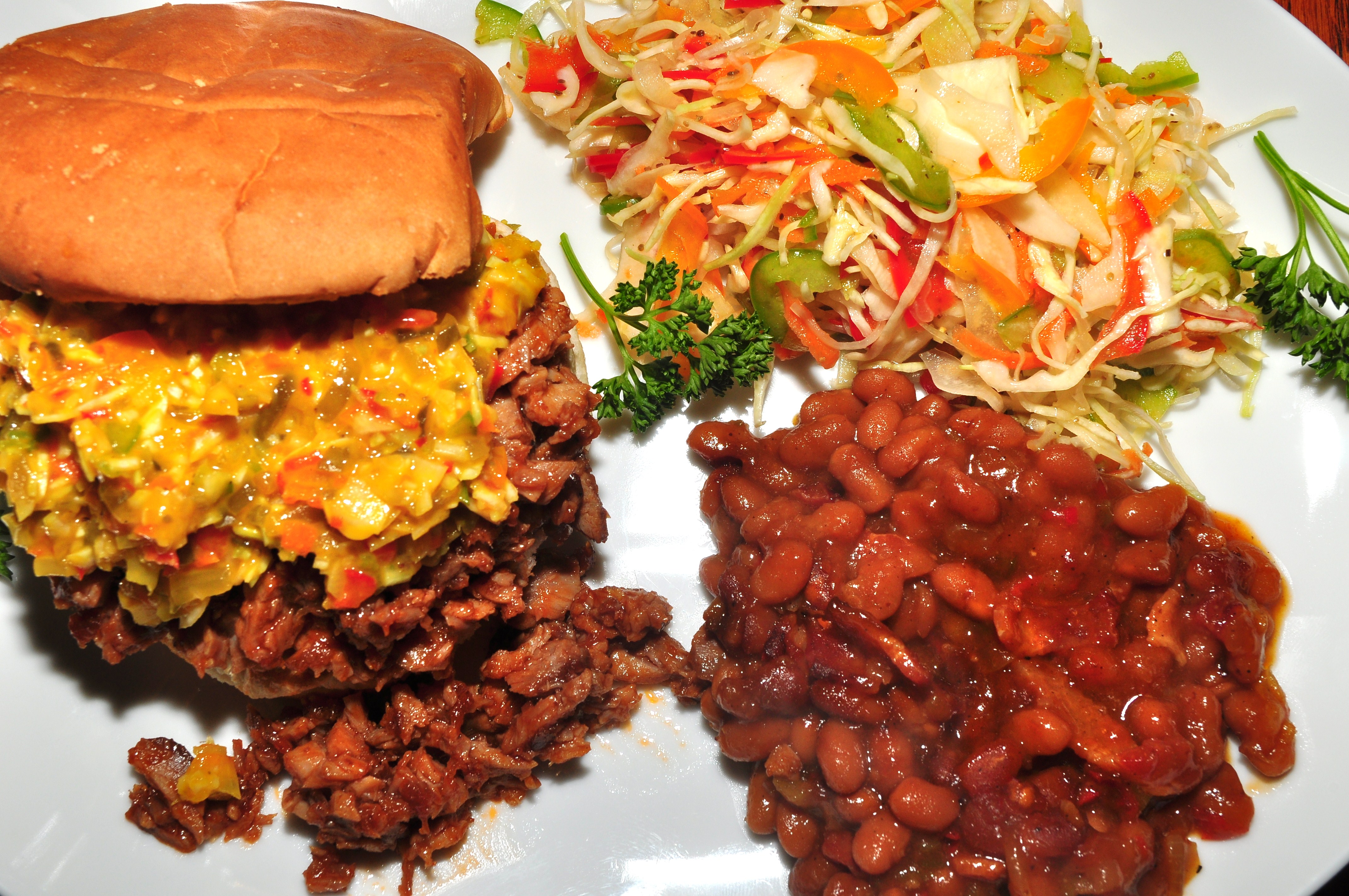 Mmm... BBQ sammich with chow chow (4314892002)