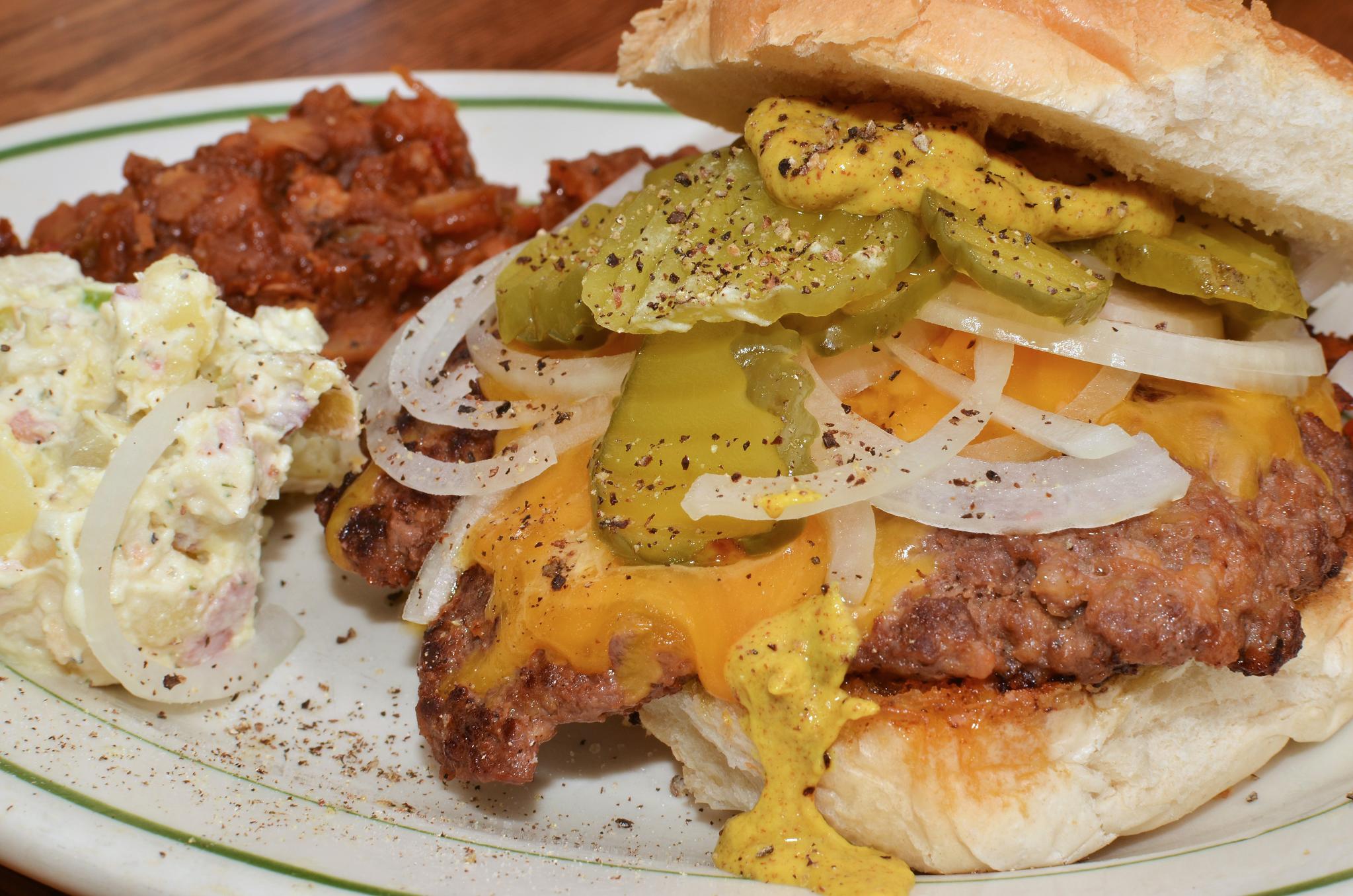 Mmm... chorizo ground beef cheese burger (7521730648)