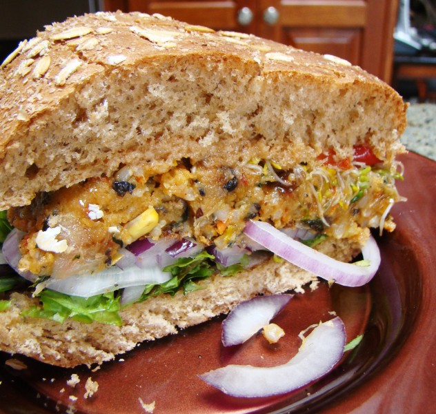 Black Bean Burger with the Works (4733183268)