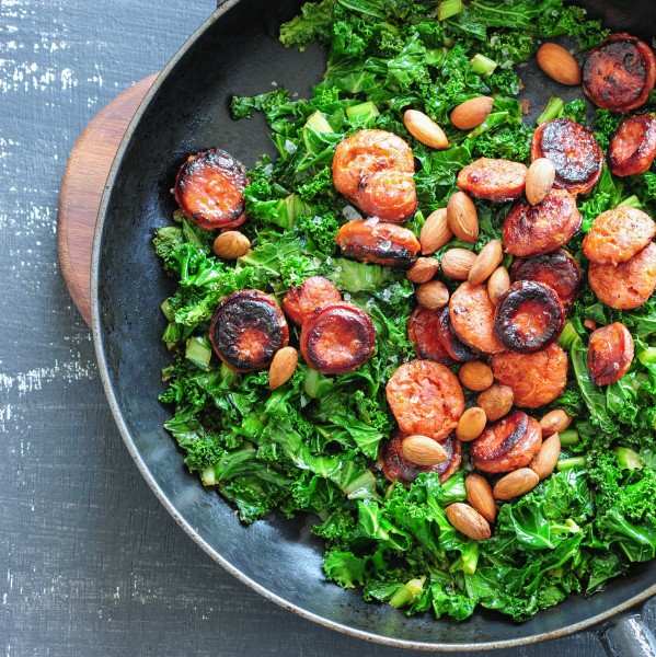 Chorizo with kale