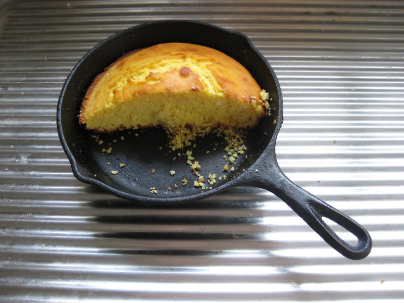 Cornbread in cast iron pan