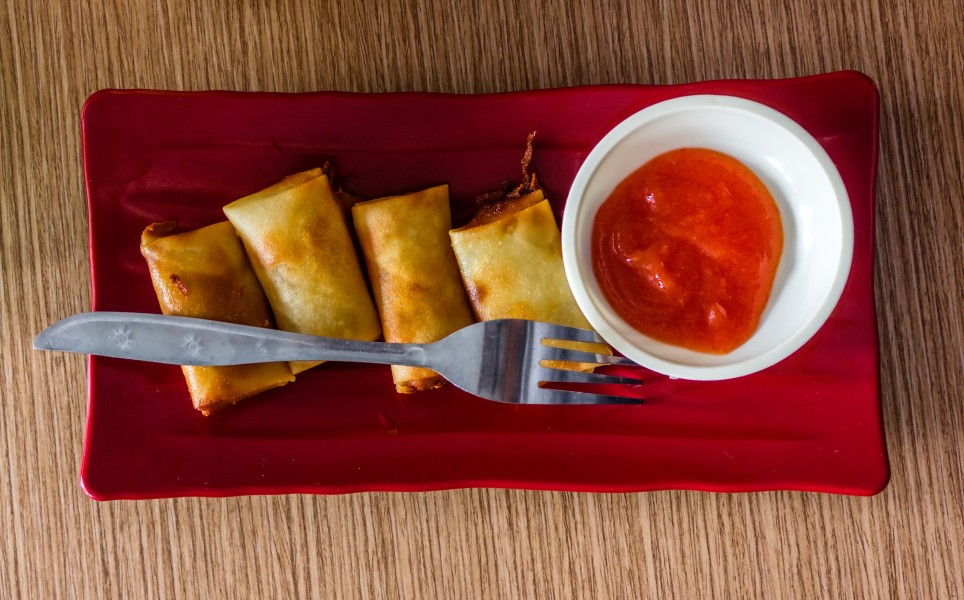 Lumpia at Teh Jawa, Purwokerto Station, Purwokerto 2015-03-20