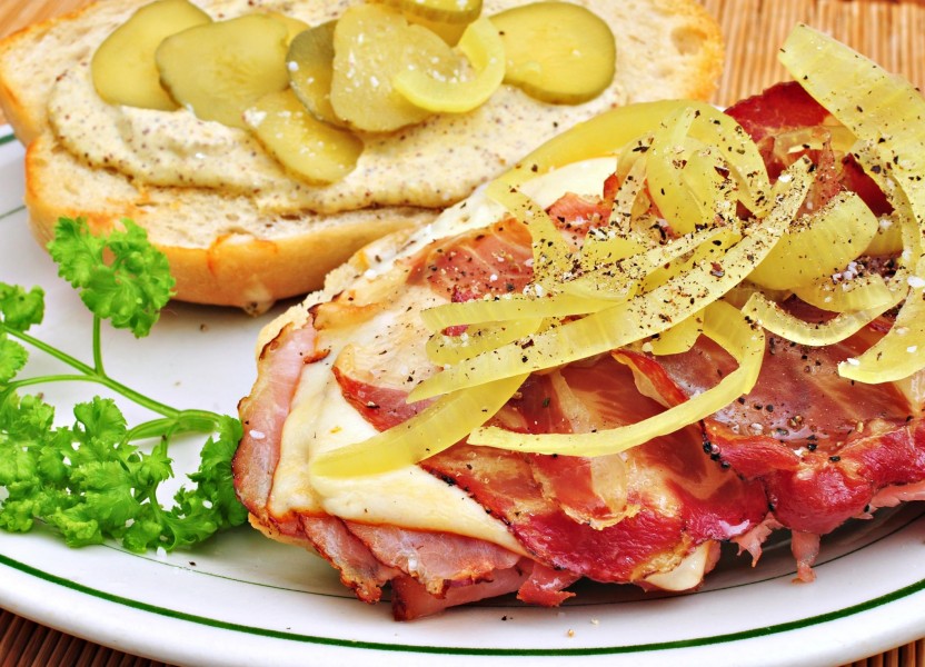 Mmm... Coppa, ham, and muenster on a fresh baked sourdough roll (6467199779)