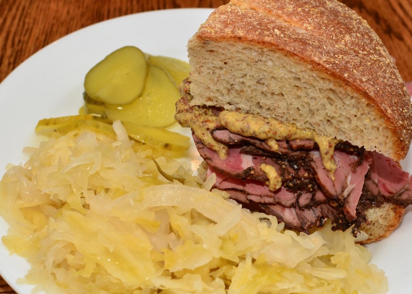 Mmm... Pastrami on deli rye with sauerkraut (6199321124)