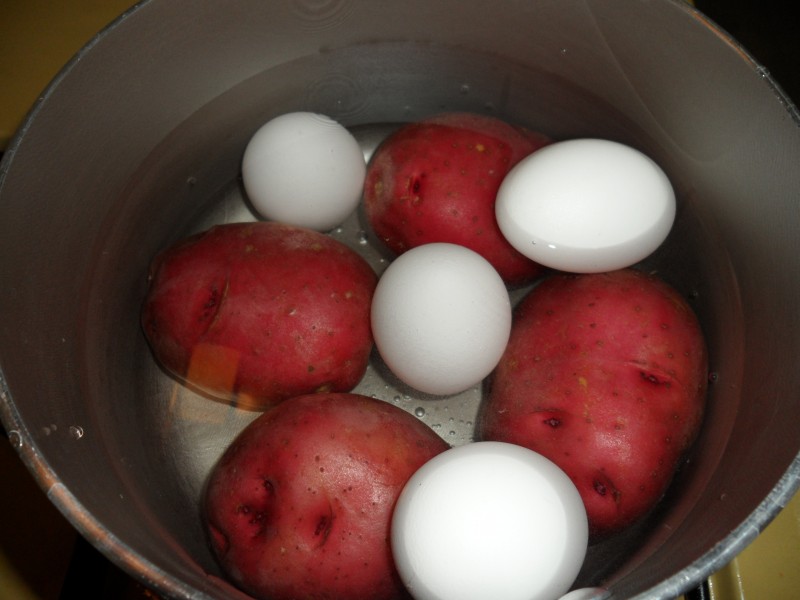 Potatoes and eggs
