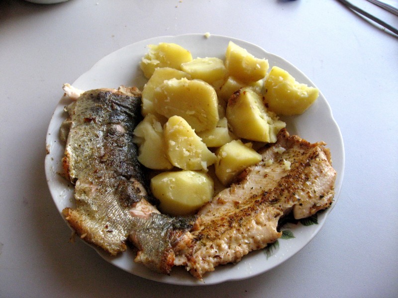 Pstruh duhový a brambory
