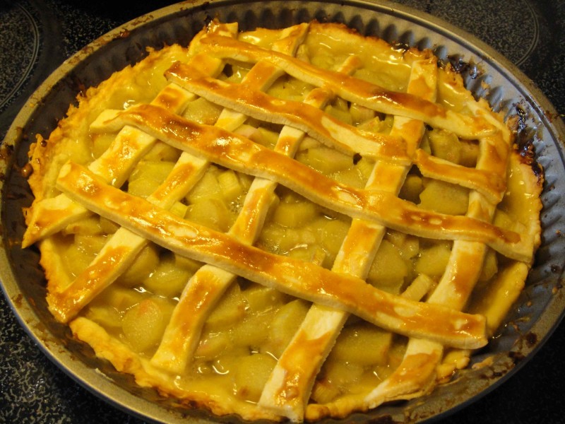 Rhubarb pie after, August 2009