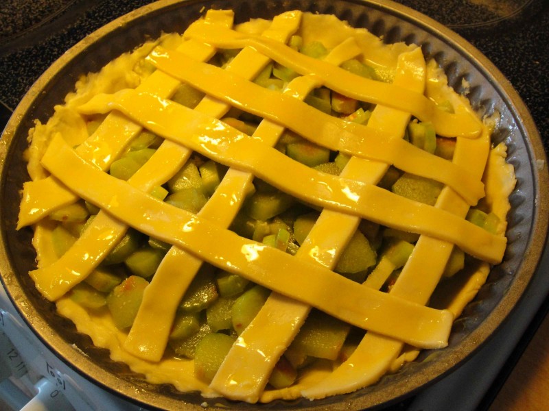 Rhubarb pie before, August 2009