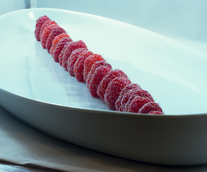 Row of raspberries