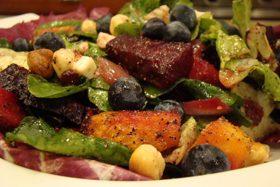 Warm Beet Salad with Toasted Hazelnut & Blueberry (3428266498)